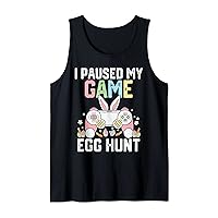 I Paused My Game To Egg Hunt Funny Easter Gamer Boys 2023 Tank Top