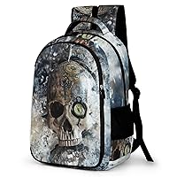 Steampunk Skull Gear Laptop Backpack Durable Computer Shoulder Bag Business Work Bag Camping Travel Daypack