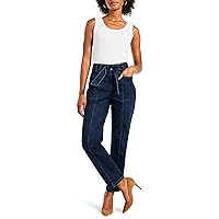 NIC+ZOE Women's 28 Belted Straight Ankle Jeans