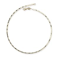 JewelryWeb - Solid 10K Yellow Gold 10 Inch 2.2mm Mariner Chain Anklet - Gold Ankle Bracelets for Women - Dainty Anklet - Smooth Anklet - Non Tarnish Waterproof