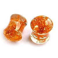 Orange Moss Plugs Earrings Yellow gauges Mothers Day Jewelry Gift Nature Jewelry Pressed Flower Tunnels