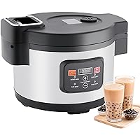 Tapioca Pearl Cooker, 1850W Automatic Pearl Pot with Anti-Scald Handle, Non-Stick and Touch Screen Design, 12L Large Capacity, Smart Control Panel and Adjust Time, for Tea Shop, Restaurant