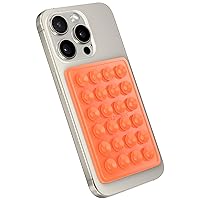 LOFIRY- Phone Case Mount, Silicon Adhesive Phone Accessory for iPhone and Android, Hands-Free Fidget Toy Mirror Shower Phone Holder, Tiktok Videos and Selfies (Other,Orange)