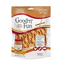 GOOD 'N' FUN Triple Flavor Twists, 30 Count, Rawhide Chews for All Dogs