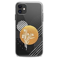 TPU Case Compatible with iPhone 15 14 13 12 11 Pro Max Plus Mini Xs Xr X 8+ 7 6 5 SE Minimal Abstract Flowers Sun Circles Clear Cute Slim fit Art Flexible Silicone Black Dots Print Design White