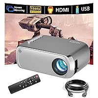Mini HD Projector with Remote, Mini Projector for Outdoor & Indoor Home Theater Use, Compatible with Tablet TV Box Fire Stick Games etc