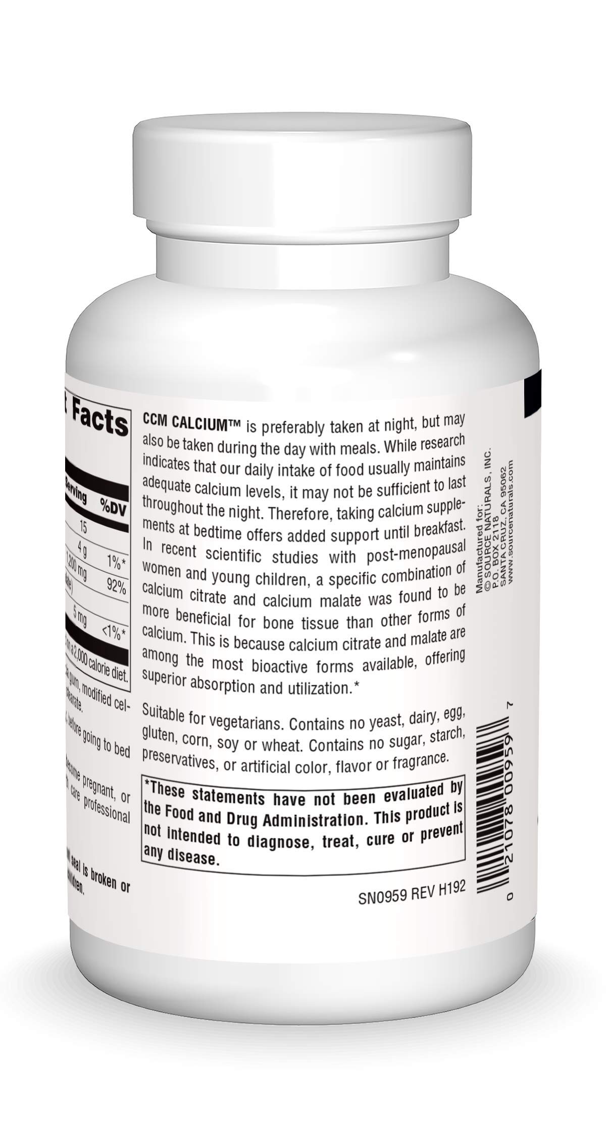 Source Naturals CCM Calcium -- 300 mg - 120 Tablets