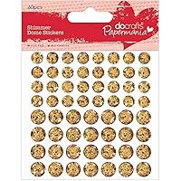 docrafts Papermania Shimmer Dome Bling Stickers, Gold