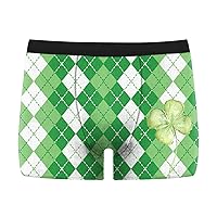St Patricks Day Novelty Underwear For Men Low Waist Clover Irish Panties Support Pouch Comfortable Soft Underwear Trunks