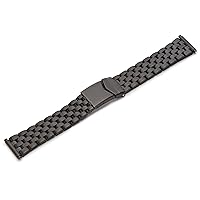 Hadley-Roma Men's MB5178RA SQ 22 22-mm Black Stainless Steel Wrapped Watch Strap
