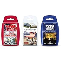 Top TrumpsRed, White and Blue Bundle Card Game, Play with US Presidents, United States and Washington DC, educational travel game, gift and toy for boys and girls aged 6 plus