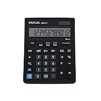 Commercial Calculator MXL12 | 12 Digits | Includes Tax Calculator | Angled Display | Large Professional Desktop Calculator | Solar Powered | Battery Included | 20.5 x 15.5 cm | Black