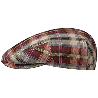 Stetson Kent Colverton Check Flat Cap Men's Peaked Cap Flat Cap - Made in The EU with Peak, Spring/Summer