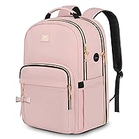 MATEIN 17 Inch Laptop Backpack for Women, Pink Travel Backpack Personal Item Size TSA Airline Approved with Luggage Strap & USB Charging Port, Water Resistant Extra Large Computer Bag for Nurse Work