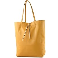 T163 - Ital. Large shopper bag with leather inner pocket