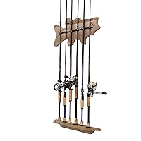 Fish-Shaped, Vertical Wall Rod Rack for Fishing Rod Storage