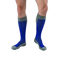 JOBST Sport Knee High 15-20 mmHg Compression Socks, Royal Blue/Grey, Large