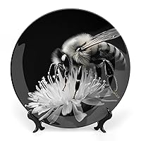 Country Bee Floral Bee Bone China Decorative Plate Ceramic Dinner Plates Decorative Plate Crafts for Women Men
