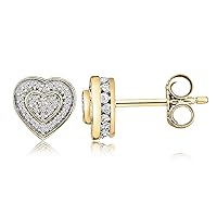 Natalia Drake 1/10 Cttw Small Diamond Stud Earrings for Women in Rhodium Plated 925 Sterling Silver Color H-I/Clarity I2-I3