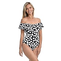 Off Shoulder Ruffle One Piece Swimsuit