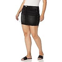 dollhouse Women's Size Plus Mini Skirt with Laced Up Sequin Side Detail