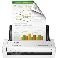 Brother RADS1250W Wireless Portable Compact Desktop Scanner, RADS-1250W, Easy-to-Use, Fast Scan Speeds, Ideal for Home, Home Office or On-The-Go Professionals, White (Renewed)