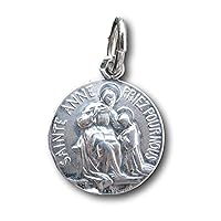 Sterling Silver Small St Anne Medal - Patron of Mothers - Antique Reproduction
