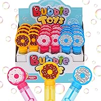 Donut Bubble Wands for Kids Lollipop Candy Land Party Favors Donut Party Favors Goodie Bag Stuffers 24 pcs Small Bubbles for Kids