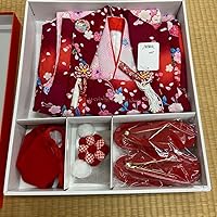 Shichi-Go-San 3 Years Old Girl Kimono Coat Pink Red Set of 6