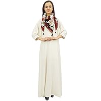 Bimba Designer Summer Wear Boat Neck Dress for Women Maxi Dress with Printed Tassel Scarf