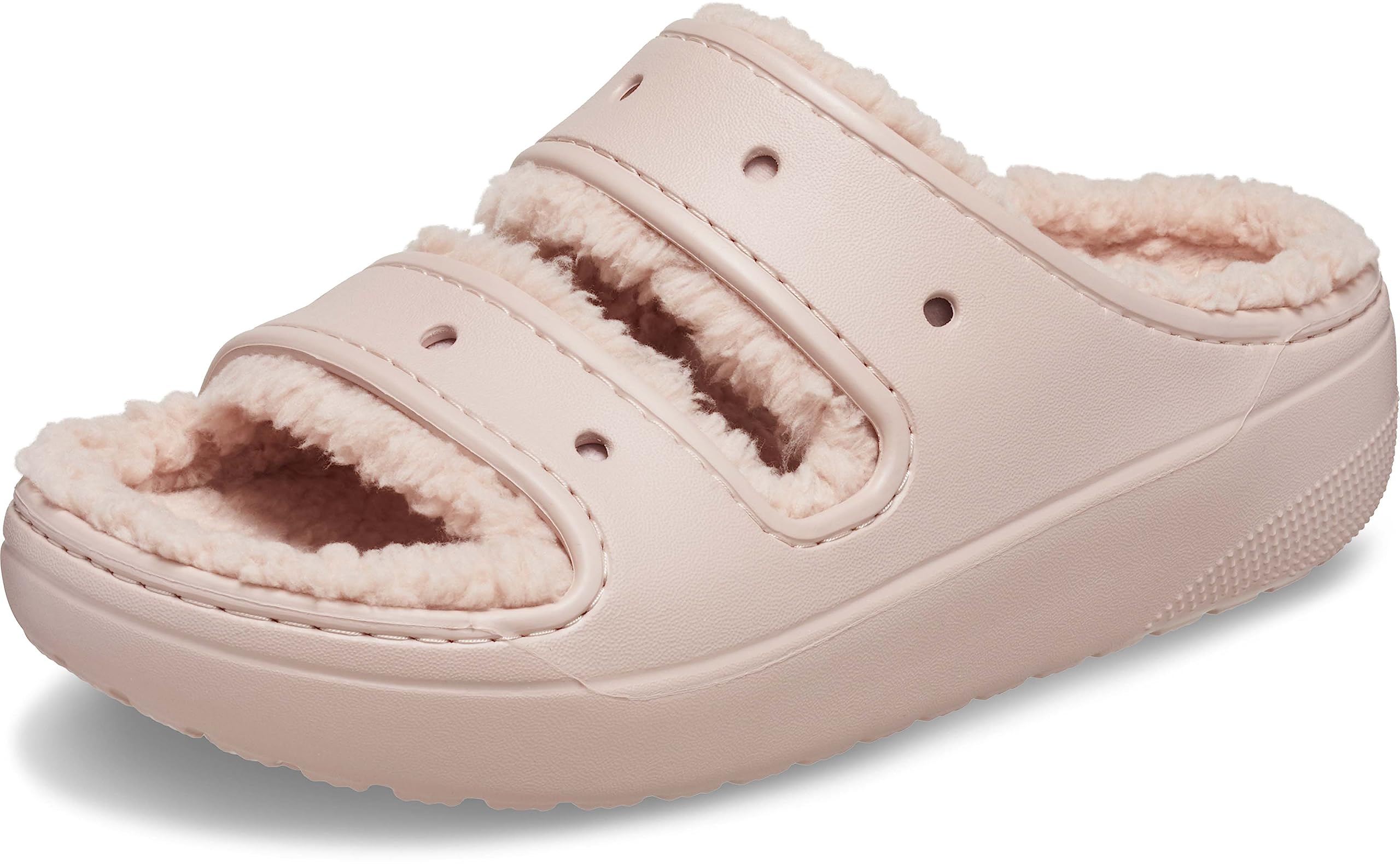 Crocs Unisex Classic Cozzzy Sandals, Fuzzy Slippers and Slides, Pink Clay, 14 US Men