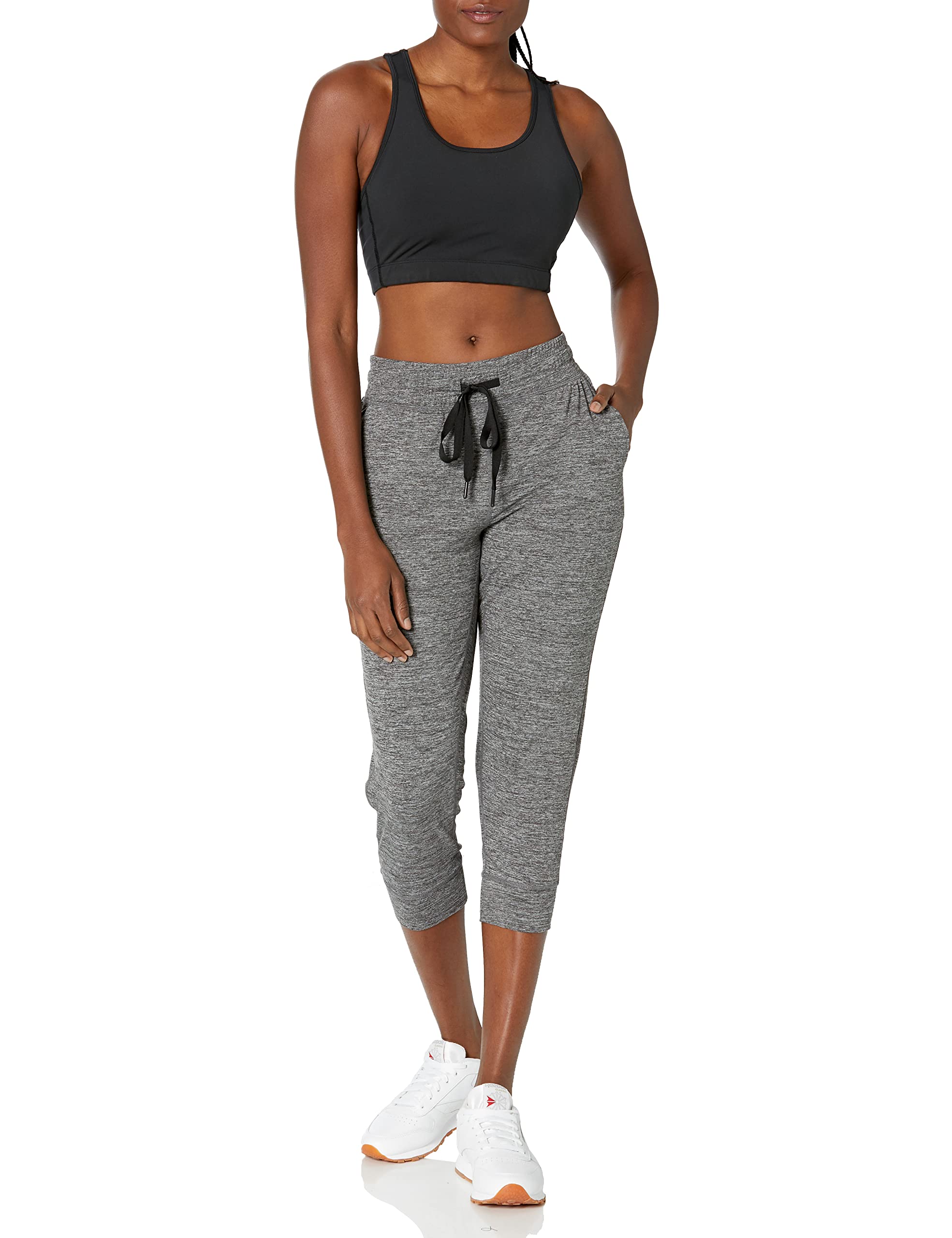 Amazon Essentials Women's Brushed Tech Stretch Crop Jogger Pant (Available in Plus Size)