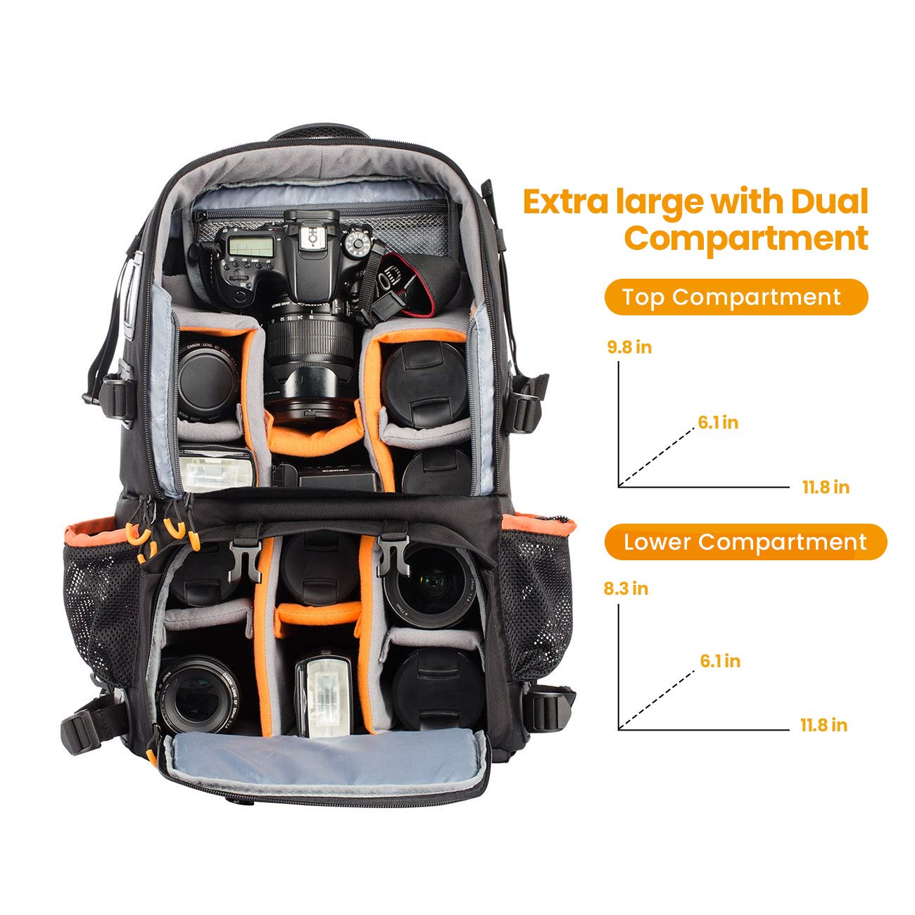 GetUSCart- TARION Pro 2 Bags in 1 Camera Backpack Large with 15.6
