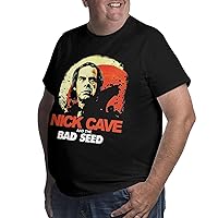 Big Size T Shirt Nick Cave and The Bad Seeds Men's Summer Round Neck T-Shirts Short Sleeve Tops Black