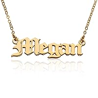 Name Necklace Personalized 18K Gold Plated Sterling Silver Custom Nameplate Customized Women Jewelry Gift for Couples