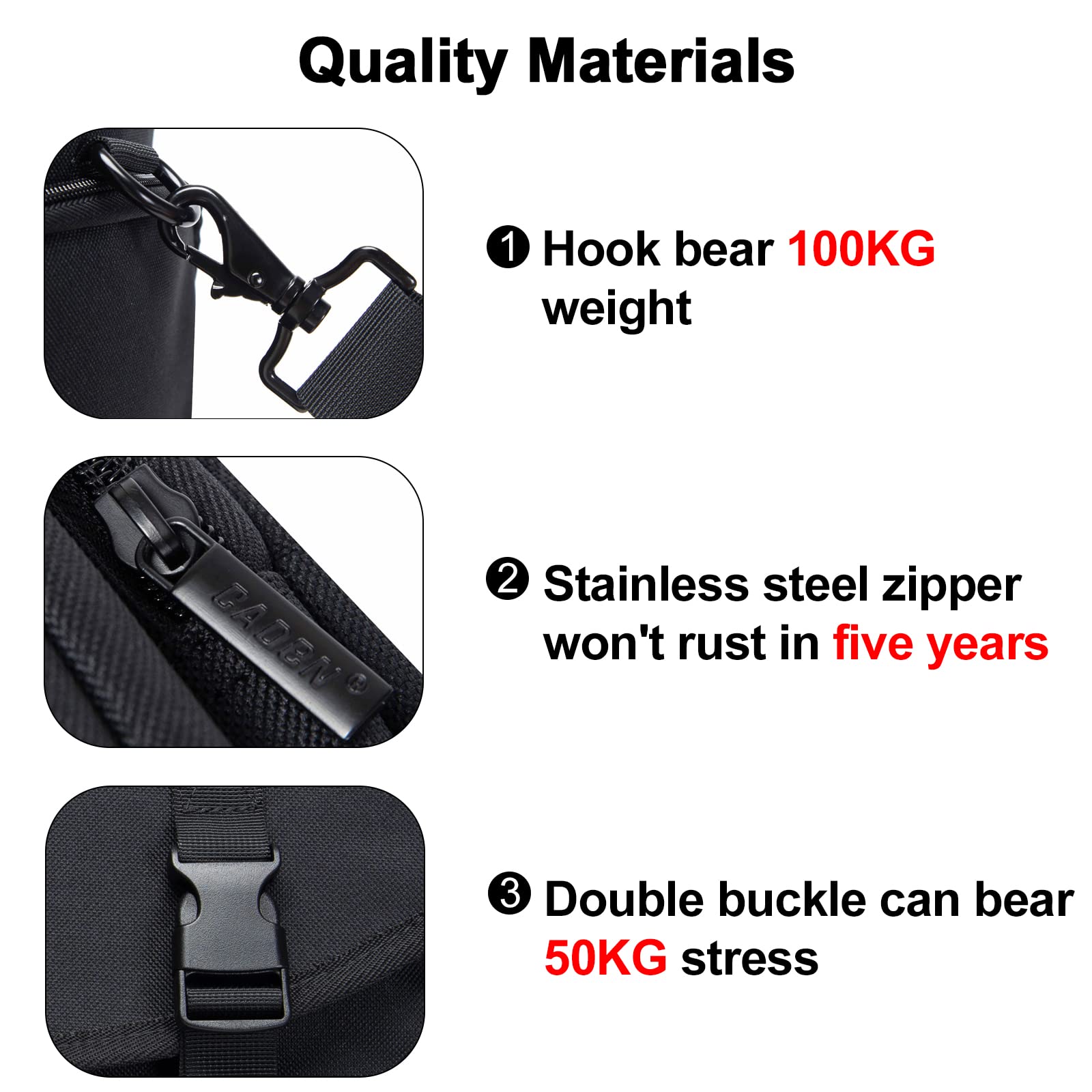 CADeN Camera Bag Case Shoulder Messenger Bag with Tripod Holder Compatible for Nikon, Canon, Sony, DSLR SLR Mirrorless Cameras Waterproof (Black, Large)