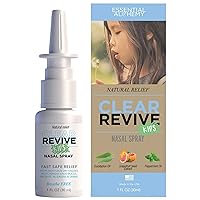 Clear Revive Nasal Spray, Allergy Medication for Fast Relief of Nasal and Sinus Irritation, Dryness and Mucus Removal, Non Drowsy and Zero Dependency Formula (Kids, 1pk)