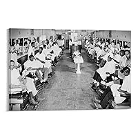 Retro African American Poster Vintage Barbershop Black And White Canvas Wall Art Decoration Poster Decorative Painting Canvas Wall Art Living Room Posters Bedroom Painting 08x12inch(20x30cm)