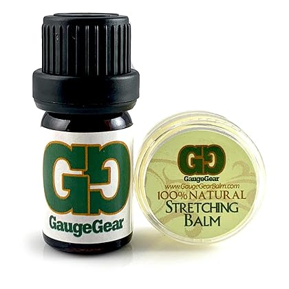 Gauge Gear Mini Balm & Blend Aftercare Set - 0.15 oz Ear Stretching Balm | 5 mL Daily Skin Conditioning Oil | All Natural Piercing Aftercare Kit |