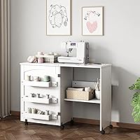 Sewing Cabinet Miscellaneous Sewing Kit Art Desk with Storage Shelves