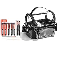 BS-MALL Makeup Brushes Set with PVC Case Makeup Brush Holder Makeup Tool Organizer Bag