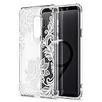 Floral Clear Case for Galaxy S9 for Women/Girls,Pretty Phone Case for Samsung Galaxy S9,Flower Design Transparent Slim Soft TPU Shock Absorption Bumper Cushion Silicone Cover Shell,FL-S