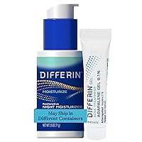 Differin 30 Day Gel & Night Moisturizer Set: Acne Treatement Gel (15g tube) & Restorative Night Moisturizer (2.5 oz), Gentle Skin Care for Acne Prone Skin, Fragrance Free, Mother's Day Gifts