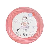 Talking Tables Pink Paper Plates for Kids Party Supplies | Eco-Friendly Tableware, Recyclable and Disposable | Alternative to Fairy Princess Birthday, Picnic, Girls Sleepover Pack of 12