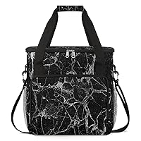 Marble Texture Pattern Print Coffee Maker Carrying Bag Compatible with Single Serve Coffee Brewer Travel Bag Waterproof Portable Storage Toto Bag with Pockets for Travel, Camp, Trip