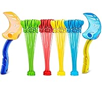 Bunch O Balloons Launcher 2 Pack & 4 Stems by ZURU, Rapid-Filling Self-Sealing Tropical Colored Water Balloons for Outdoor Family, Friends, Children Summer Fun
