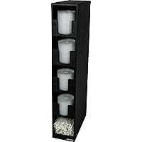 San Jamar Lid and Straw Tower with 4 Lid Compartments and 1 Straw Compartment for Restaurants, Dining Halls, and Fast Food, Plastic, 30 x 5.5 x 13 Inches, Black