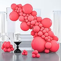 PartyWoo Watermelon Pink Balloons, 127 pcs Pink Balloons Different Sizes Pack of 36 Inch 18 Inch 12 Inch 10 Inch 5 Inch Pink Balloons for Balloon Garland or Balloon Arch as Party Decorations, Pink-Q11
