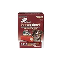 ARK NATURALS Protection+ Brushless Toothpaste, Dog Dental Chews for Medium Breeds, Prevents Plaque & Tartar, Freshens Breath, 54oz, 1 Pack, Red