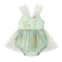Newborn Baby Girl 1st Birthday Outfit Floral Lace Butterfly Romper Summer Dress for Cake Smash Photo Shoot